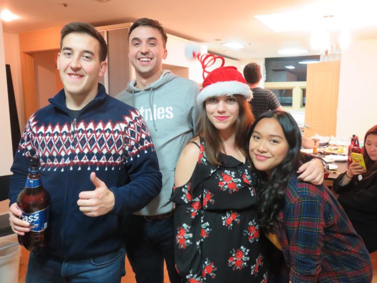 Enjoying Christmas in South Korea with friends