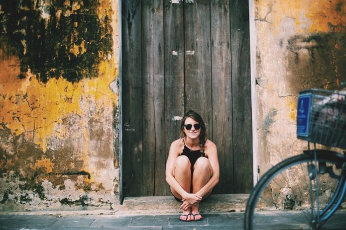 Walking in Hoi An, Vietnam.