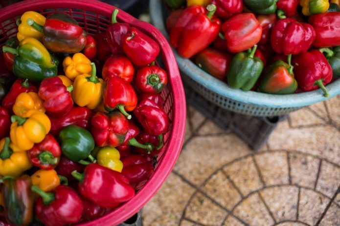 Some of the fresh goods available at the market.