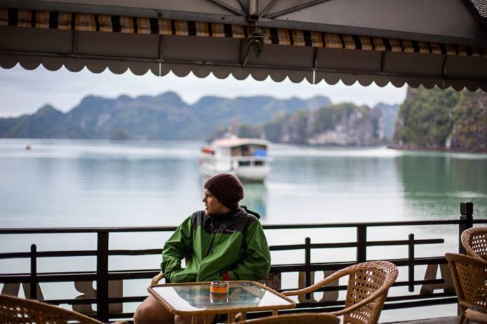On the Royal Palace Boat deck, Vietnam.
