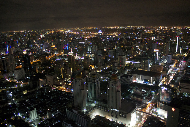 Bangkok skyline at night