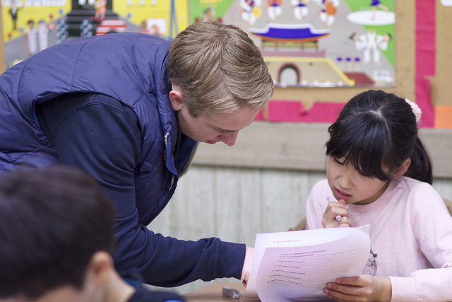 Westerner teaching English in South Korea