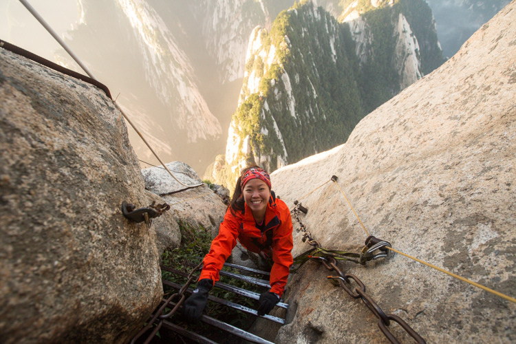A climber on Huashan, China