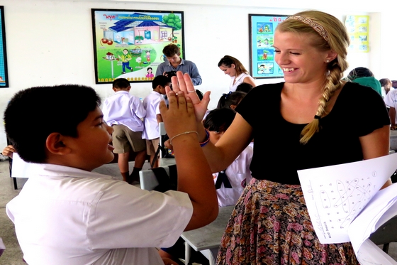 Karissa Holland teaching English in Thailand