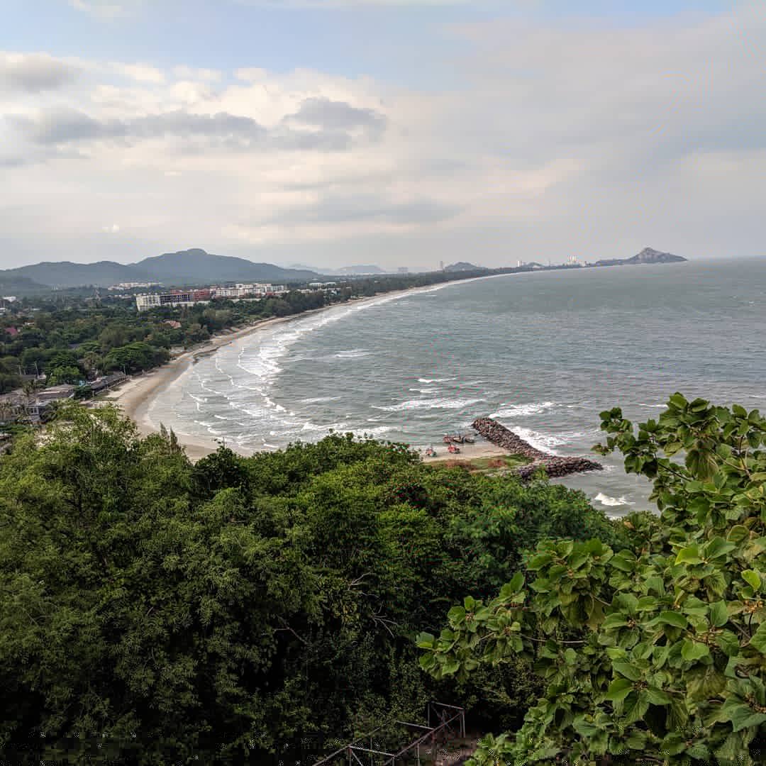 rooftop view of beach cove in Thailand