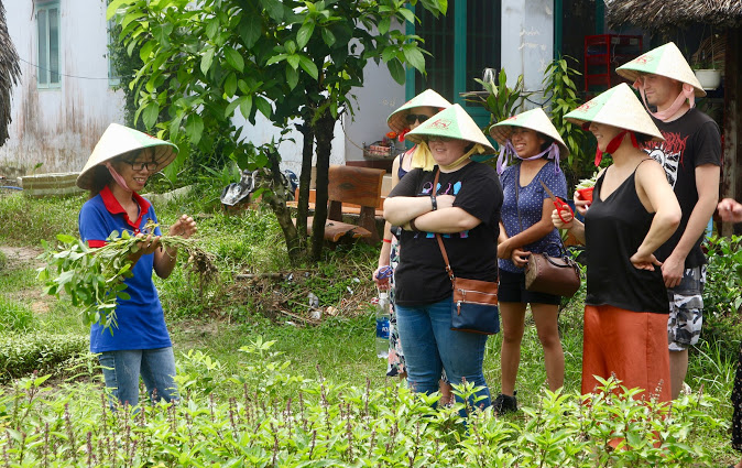 picking food off the field, Vietnam countryside.