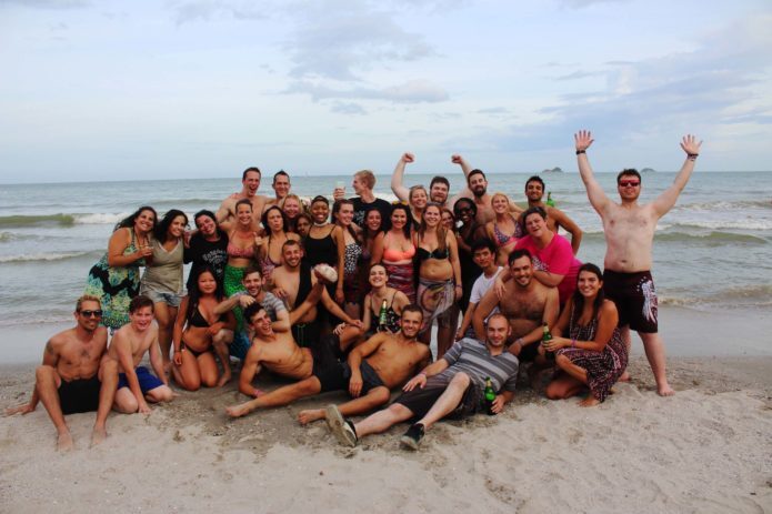 Teachers on the beach in Hua Hin, thailand.