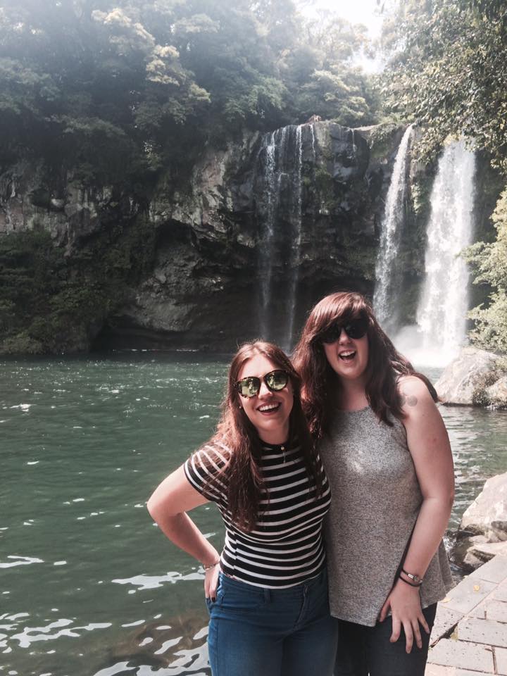 exploring waterfalls on Jeju Island