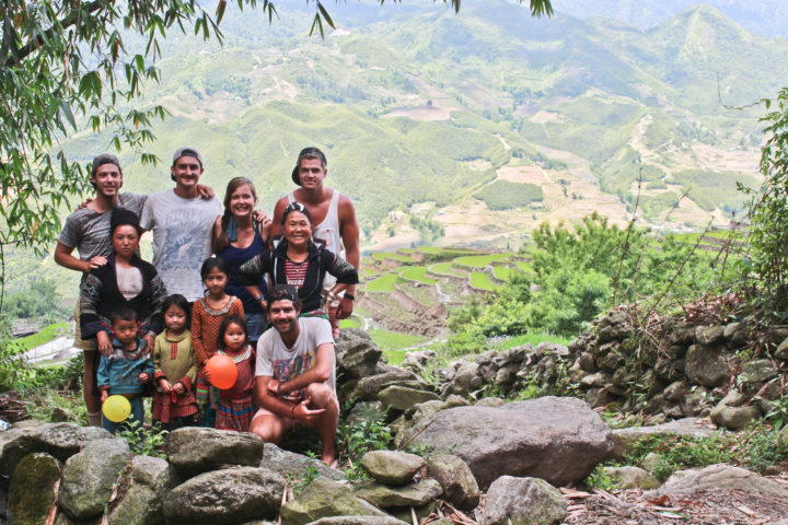 Justin with a family he met while in Sapa