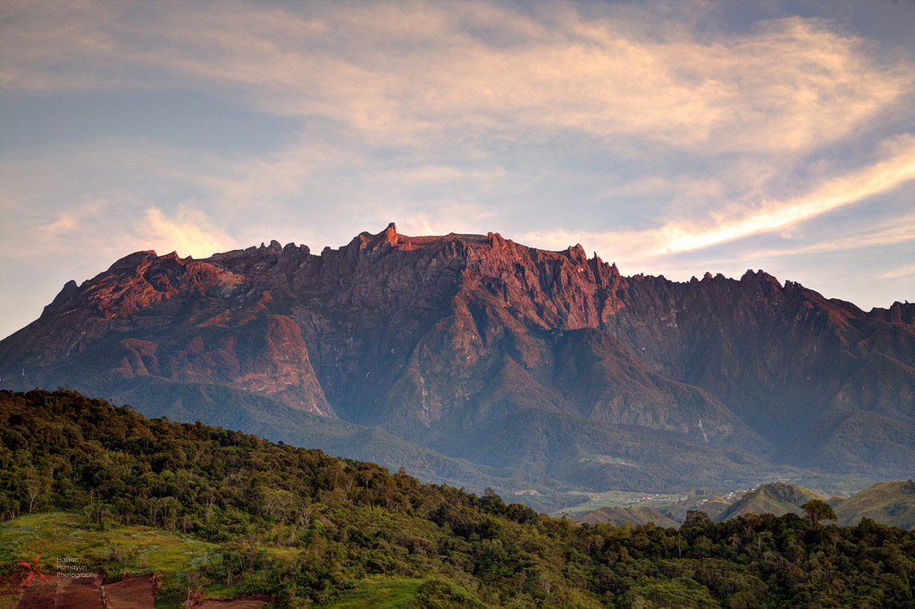Silhouette of Mount Kinabalu at Sunset