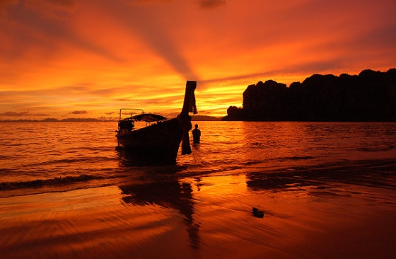 Sunset of Railay Beach in Krabi, Thailand