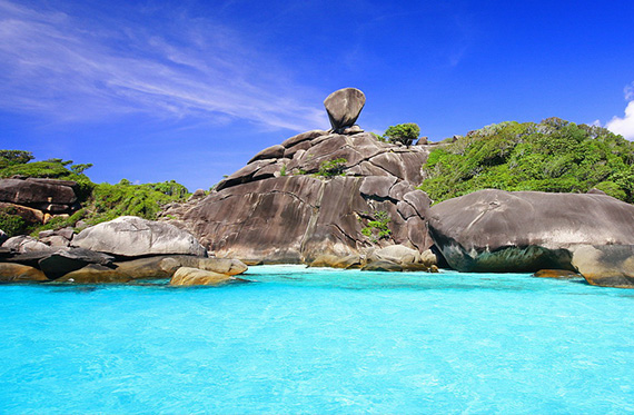 Scuba diving in the Similan Islands in Thailand
