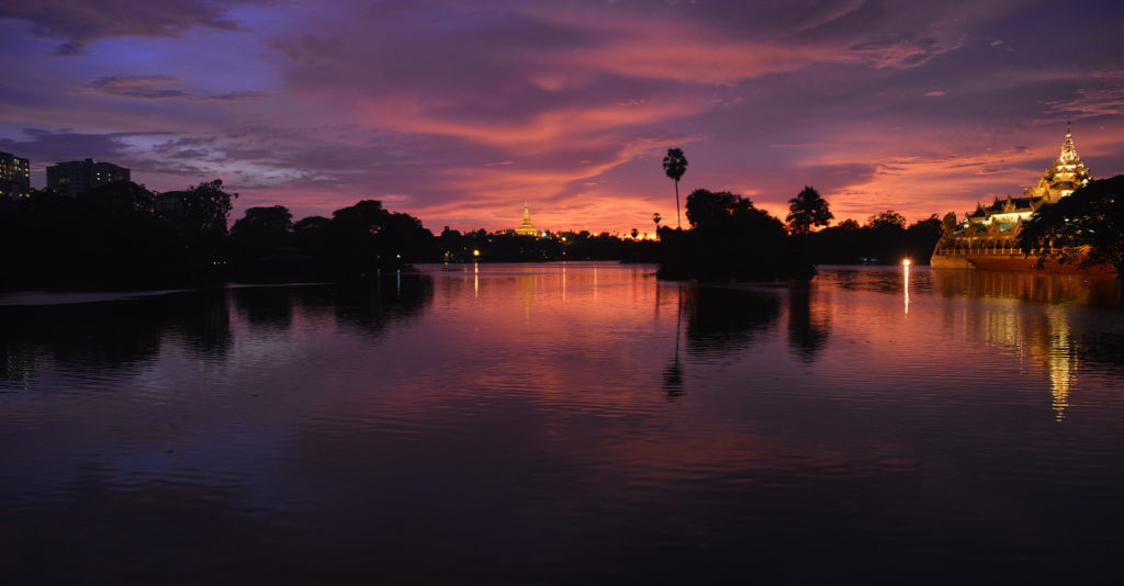 Sunset Kandawgyi Lake Yangon