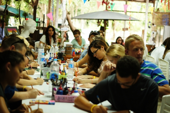 The students visited this traditional Thai artist village where they were given a lesson on Thai art and an opportunity to get creative