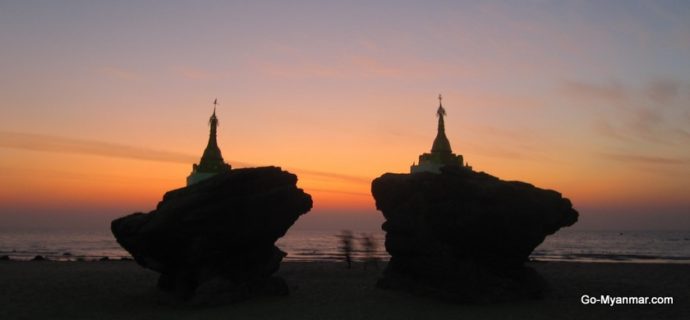 Perfect sunset at Ngwe Saung beach.
