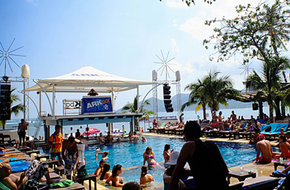 Pool party at Ark Bar on Koh Samui Island in Thailand