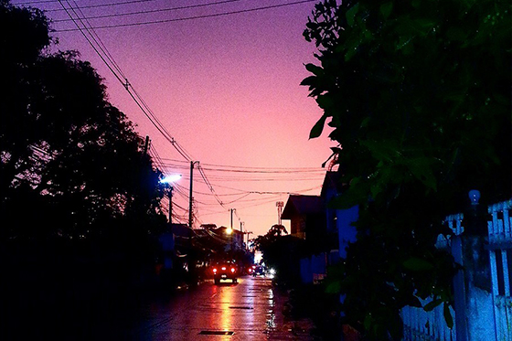 Sunset over the streets of Thailand