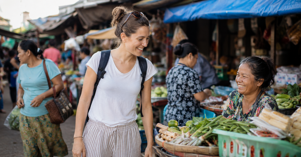 TravelBud teacher exploring daily life in their host country.