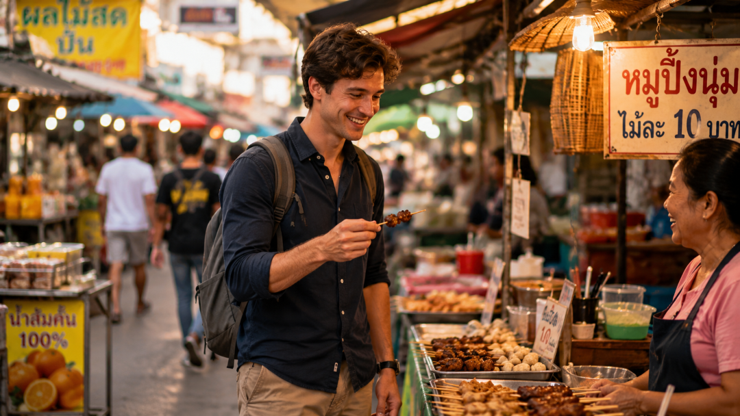 Teacher at market