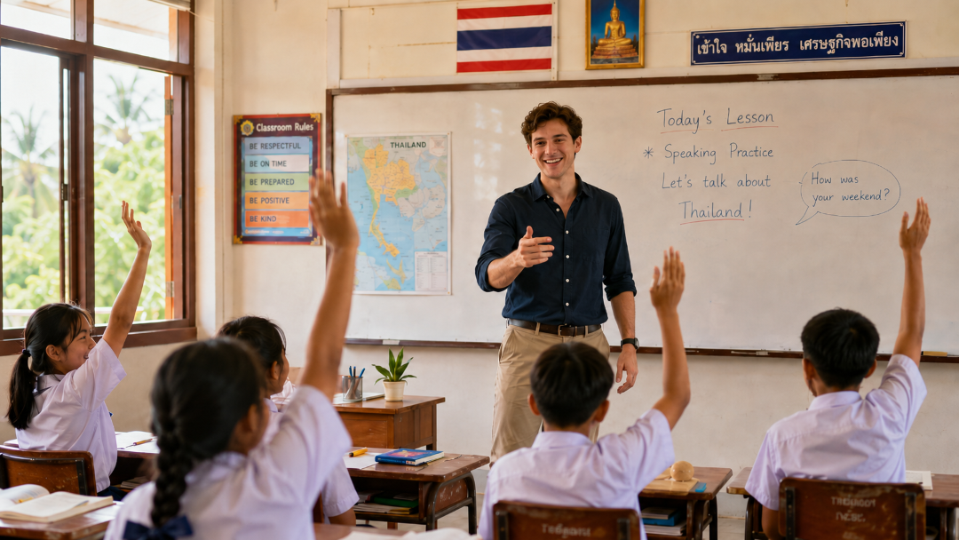 Teacher in Thai classroom