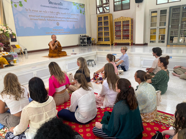A local Buddhist monk teaches the origins and philosophies of Buddhism