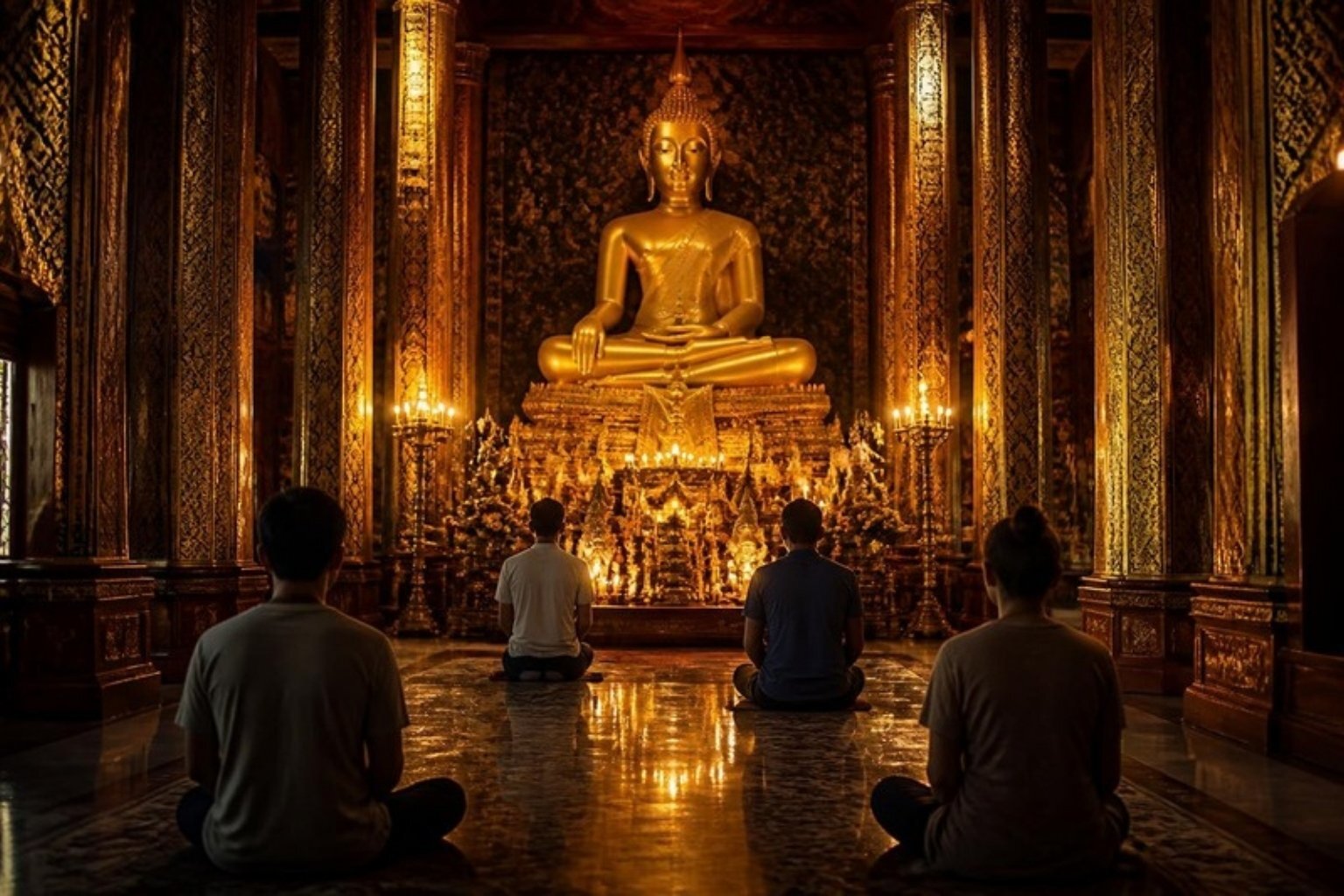 Visit a temple and join a monk-led meditation session as part of your introduction to Thai culture.