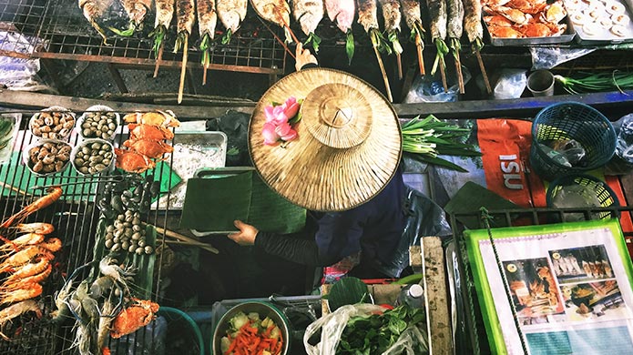A traditional Thai food stall