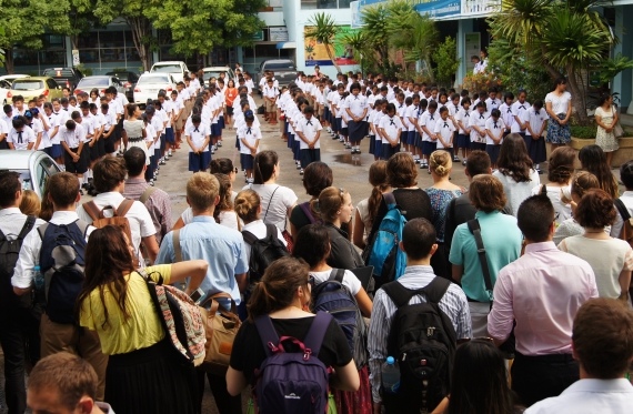 School assembly in Thailand