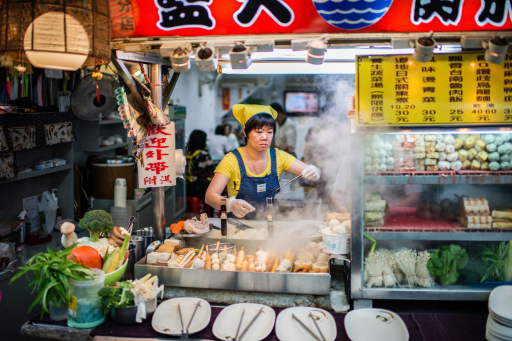 Fish cake vendor in Taipei