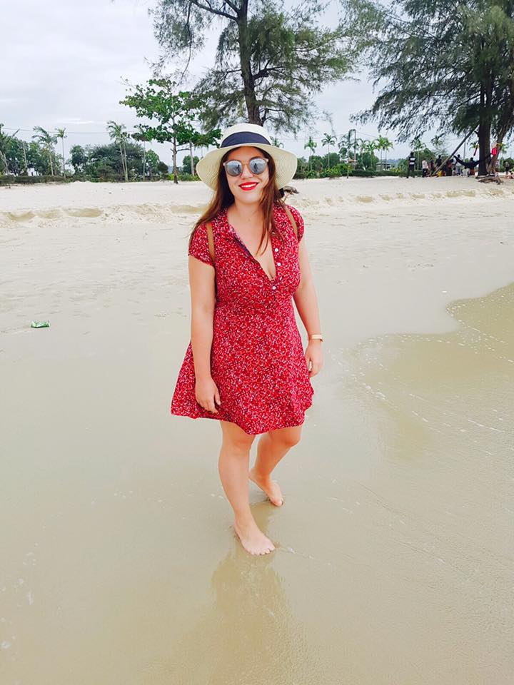 On the beach in Cambodia