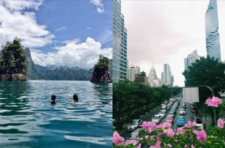 Comparison between a Thai national park and built up Bangkok
