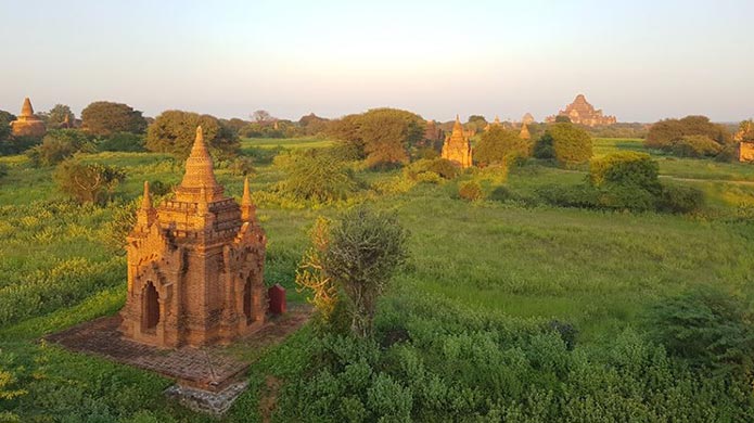 Experience the famous skyline of ancient Bagan, the major drawcard for travelers to Myanmar. 