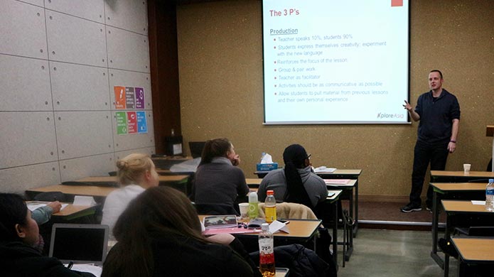 Students at the In-Class TESOL course in Incheon. 