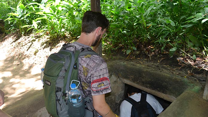 Step inside the Cu Chi Tunnels, an elaborate network of tunnels used during the Vietnam war.