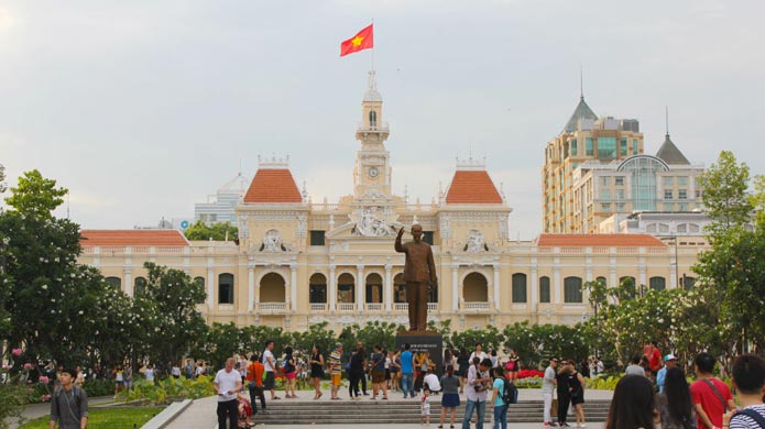 French Colonial style city hall in Ho Chi Minh City.