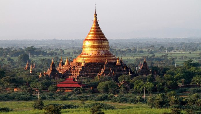 The striking Dhammayazika Pagoda , Myanmar