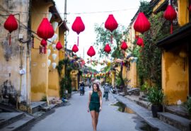 Walking through the streets of Hoi An.