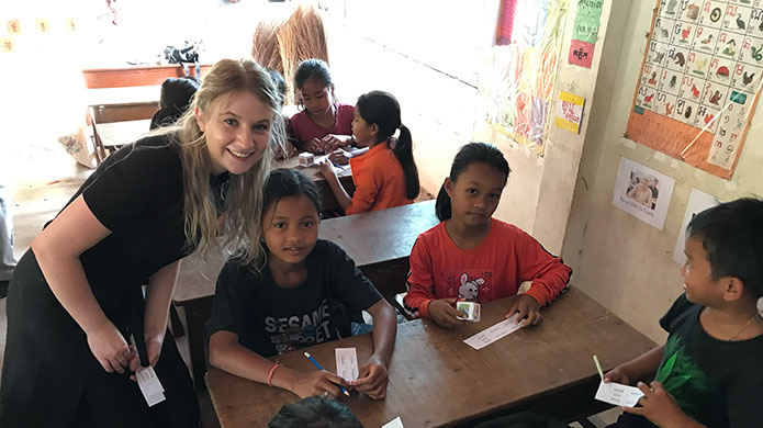 A TravelBud teacher in her classroom in Thailand.