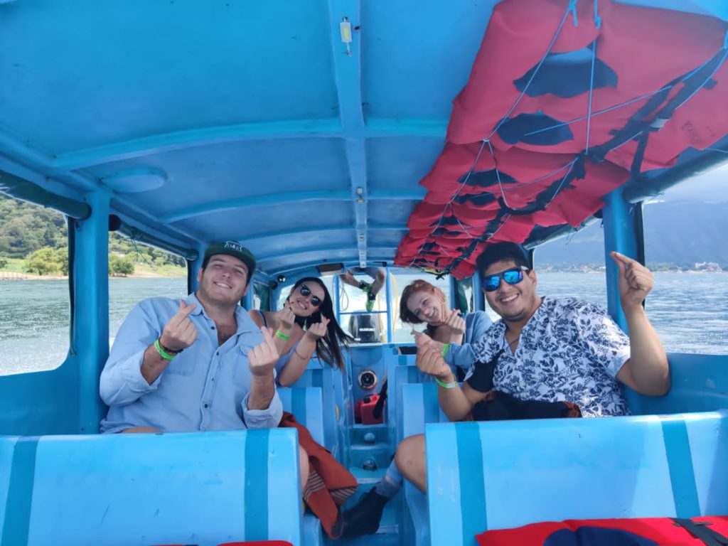 Friends and I on a boat ride around Lake Atitlan, Guatemala (So easy to travel on school breaks!)