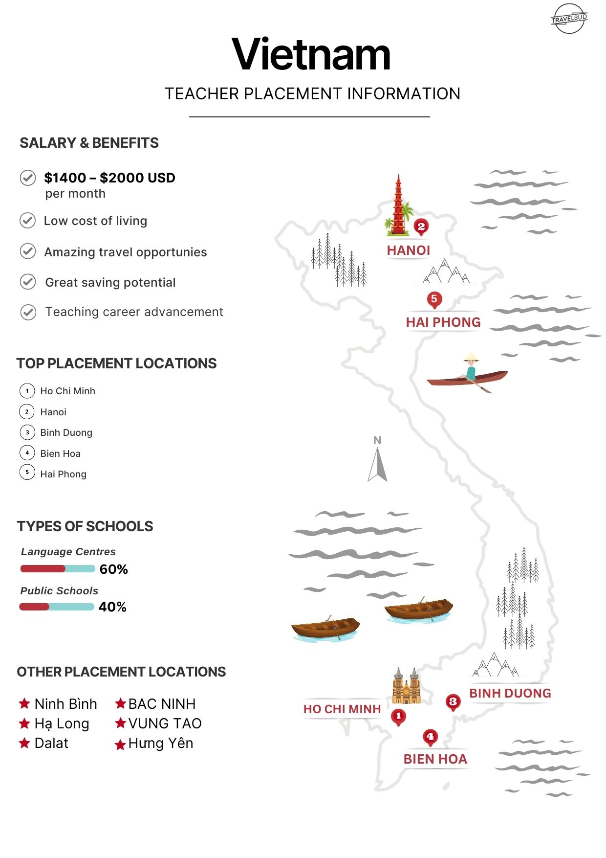 Vietnam Teacher Placement Information Infographic