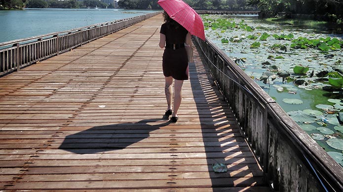 Teachers taking a stroll along the beach in Hua Hin.